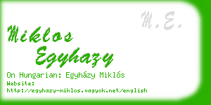 miklos egyhazy business card